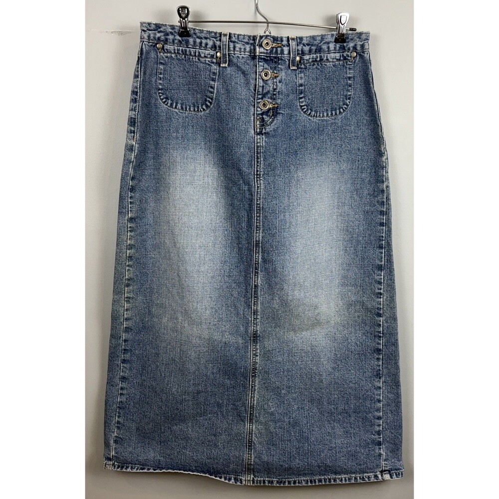 Hydraulic Jean Skirt Style 8762 Cut HYD4328-1 Size 13/14 (33x35) Back Slit